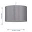 22cm H Cotton Drum Pendant Shade ( Uno ) in Silver Grey