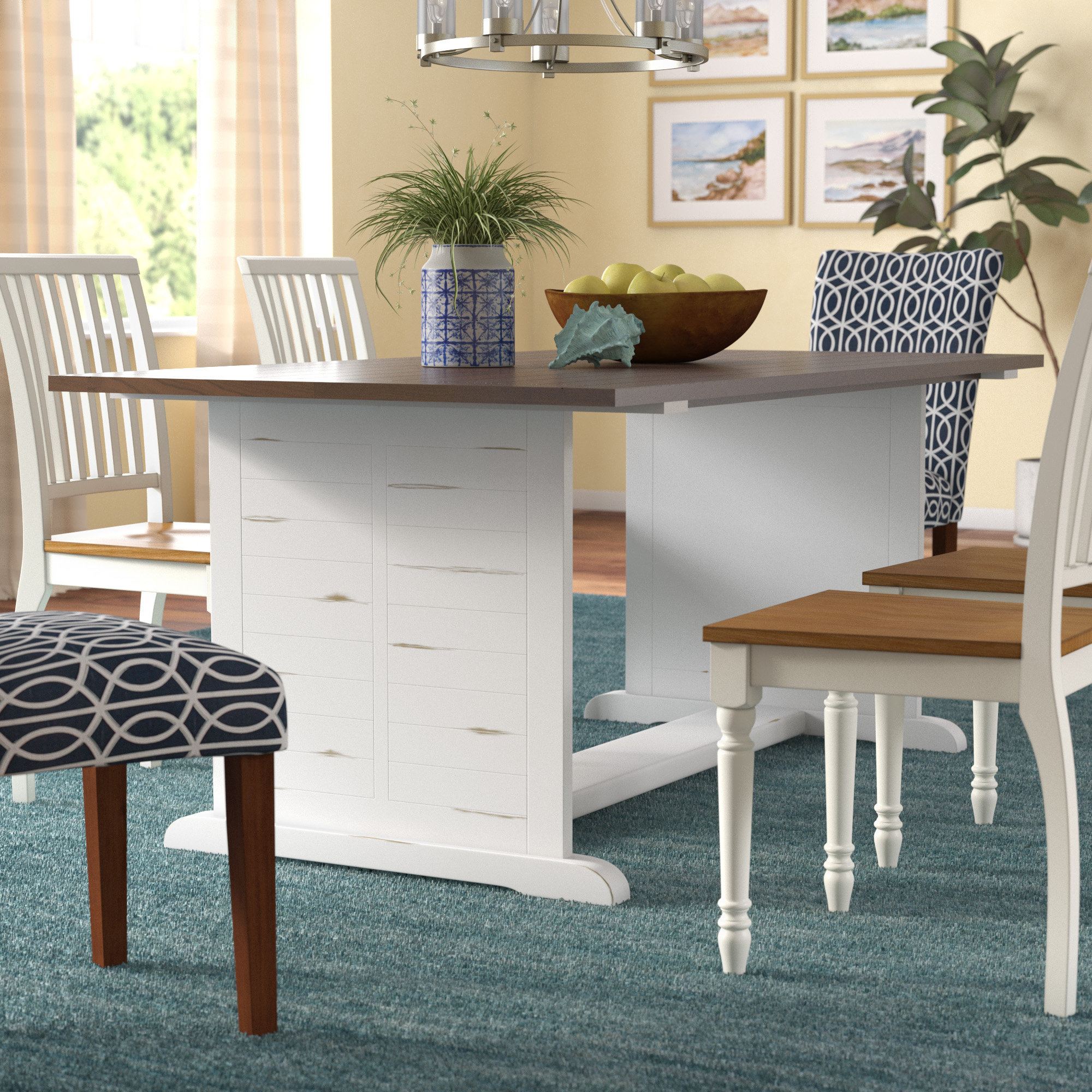 Beachcrest Home™ Orla 72" Trestle Dining Table & Reviews | Wayfair