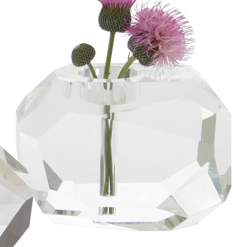 Gemstone T-Lite/Bud Vase, 4" H x 5.75" W x 4" D