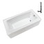 Baignoire en alcôve en acrylique blanc brillant avec drain extérieur 66 po x 32 po Streamline