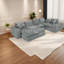 Modern Grey Boucle Sectionals, Comfortable L-shaped Sofa For Home
