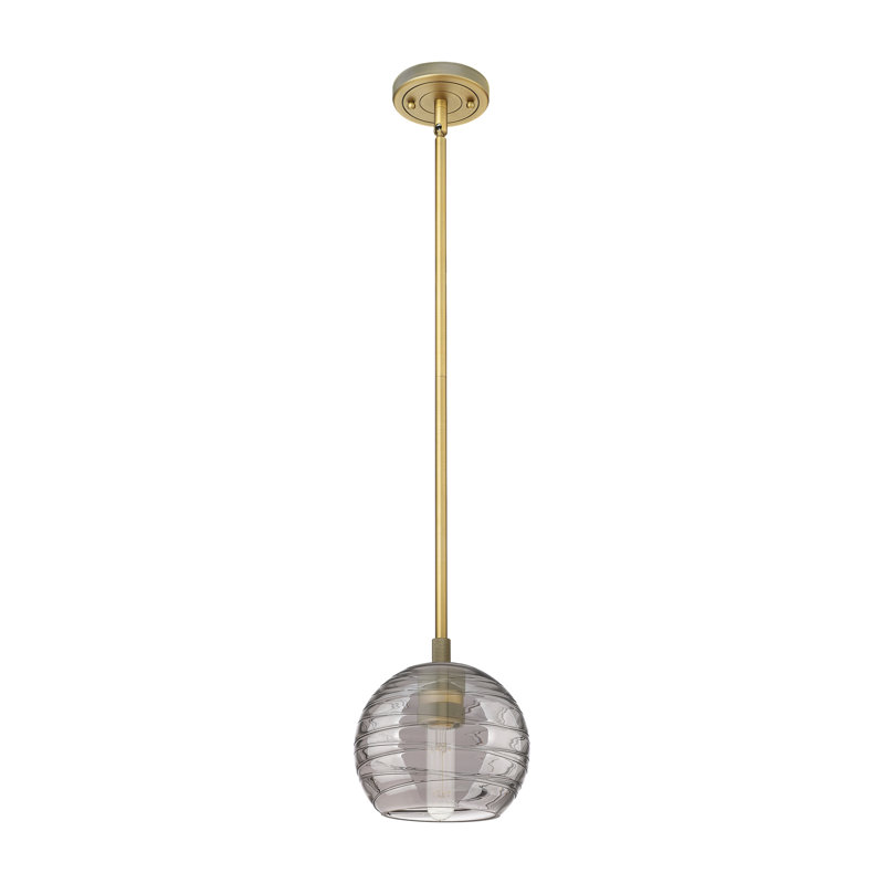 Kehlani - Luminaire suspendu suspendu tourbillon 1 lumière Athens, Laiton brossé, H 6 po x l 5,88 po x P 5,88 po