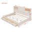 Lit de jour en bois avec 3 tiroirs de rangement, tableau souple supérieur, tablette et ensemble de prises et ports USB