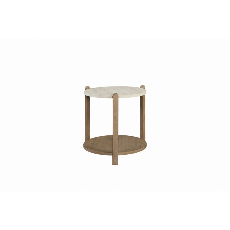 Wood Frame End Table With Open Shelf
