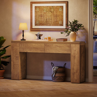 Console moderne avec tiroir, table d'entrée étroite avec rangement pour le couloir ou le salon