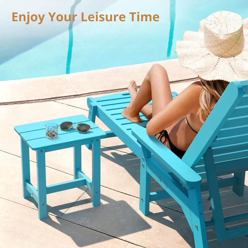 Outdoor Side Table, HDPS  Outdoor Adirondack Side Tables, Outside End Table For Patio, Porch, Deck, Pool, Weather Resistant/Easy Maintenance