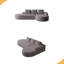 Canapé modulaire incurvé moderne, ensemble de canapé modulaire revêtu de chenille, canapé modulaire en L 108,5 po avec 3 coussins-765625797-765625798