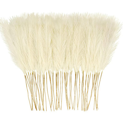 50PCS Faux Pampas Grass, 21.6" Short Artificial Pompous Grass Fl...