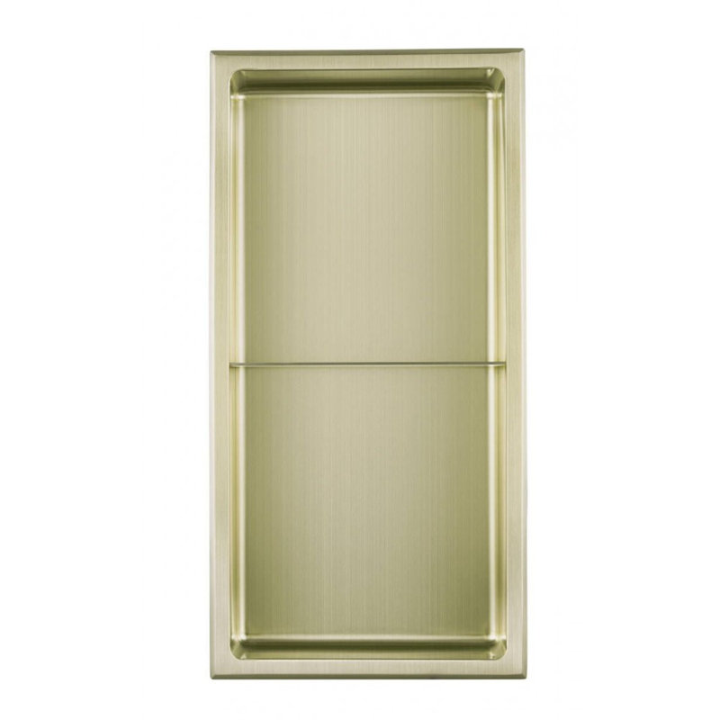 Double Section Shower Niche, Matte Gold