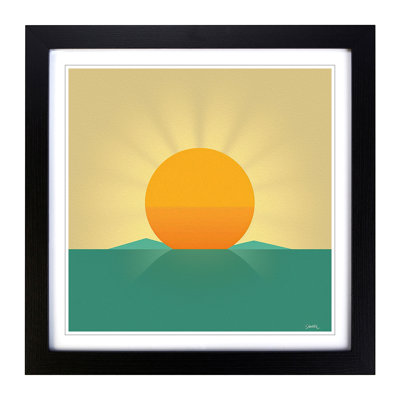 Sun Minimalism - Single Picture Frame Print on Wood