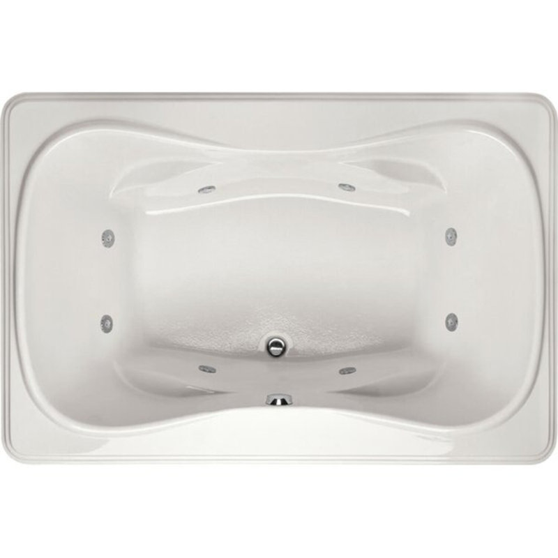 Jennifer 72'' x 48'' Acrylic Bathtub, White, Polished Nickel