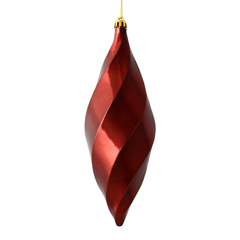 Ornement en forme de tourbillon mat 8 po, Bourgogne brillant
