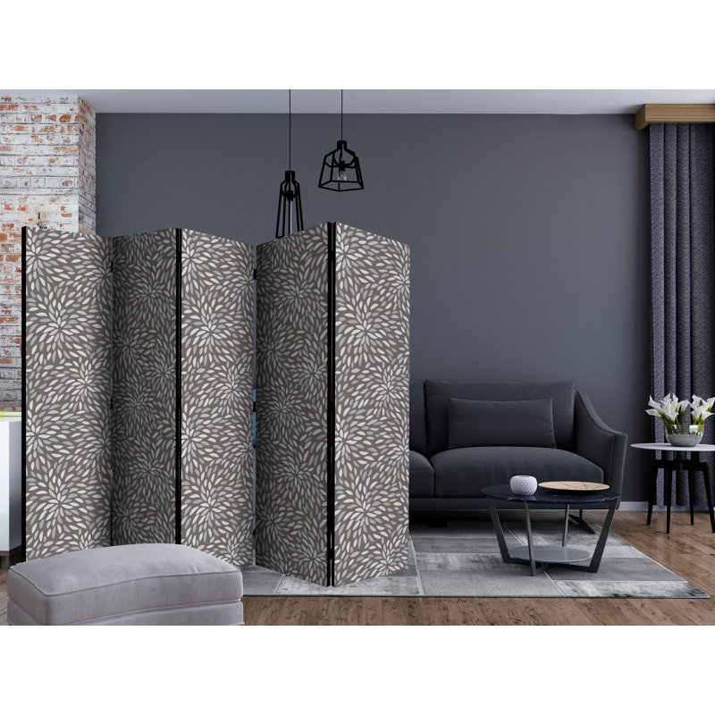 Gwynith 225cm W x 172cm H 5 - Panel Solid Wood Folding Room Divider