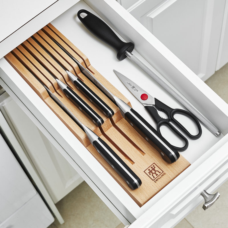 ZWILLING J.A. Henckels ZWILLING Pro 7-Piece Knife Block Set with In-Drawer Knife Tray