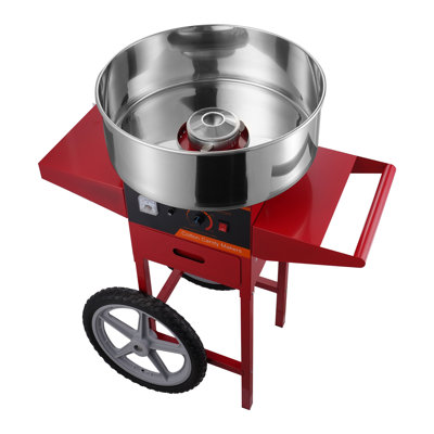 Commercial Electric Cotton Candy Machine with Cart - 1000W Stainless Steel Candy Floss Maker for Parties & Carnivals