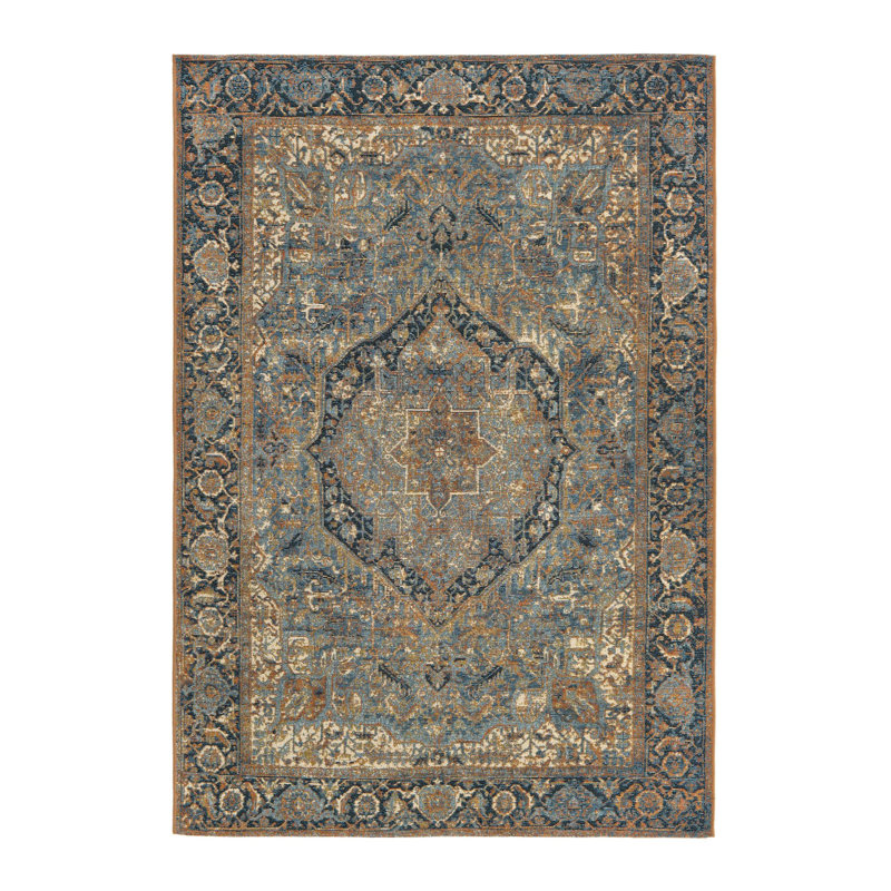 Tapis traditionnel bleu Blue_Unique Loom Nosara, Rectangle 4pi x 6 pi