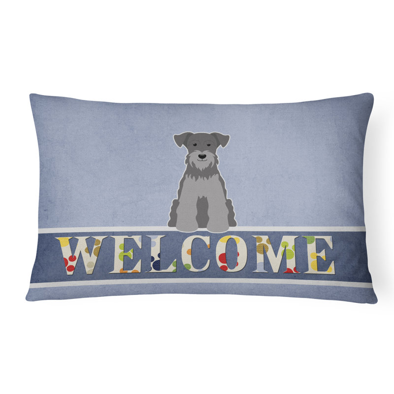 Coussin lombaire miniature Schanuzer Welcome, Noir / argent