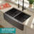 36 Inch Farmhouse Double Bowl Stainless Steel Kitchen Sink Gunmetal Black Farm Sink 50/50 Sink-68879326