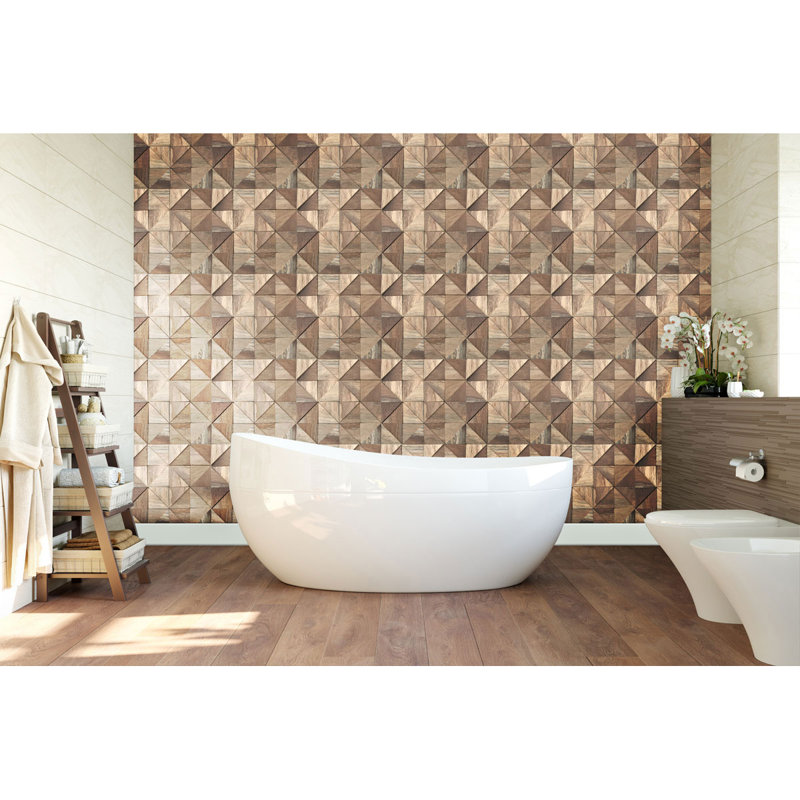 Carreau de mosaïque en bois pour bateau authentique l 11 7/8 po x H 11 7/8 po x P 1/2 po, finition naturelle (paquet de 11)