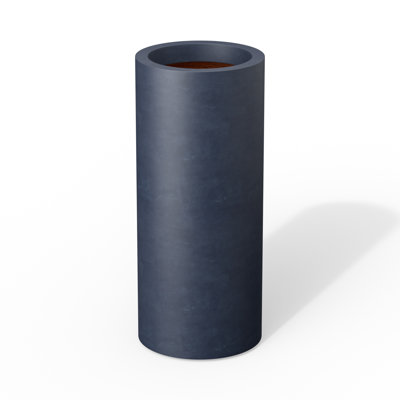 19 in. Navy Blue Concrete Tall Round Planter / Pot with Drainage Hole for Indoor & Outdoor(Upgraded Interior)