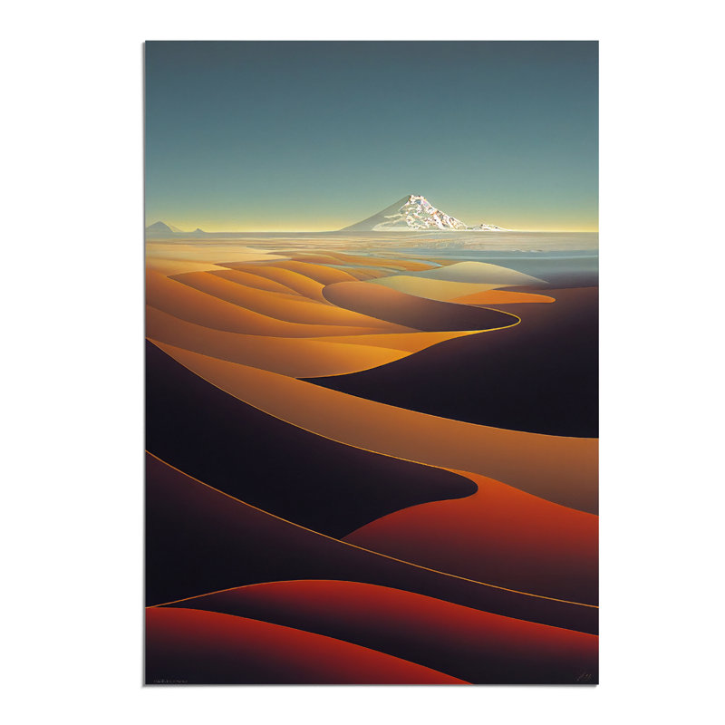 Landscape Abstract Mountains No.6 - Wall Art, Paper, 42cm H x 29.7cm W, No Matte