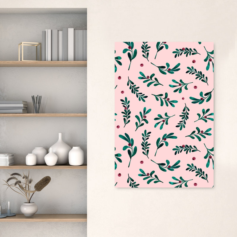 «Blush Berry Branches Delicate Elegant Organic Nature Plant», art mural, H 48 po x l 32 po