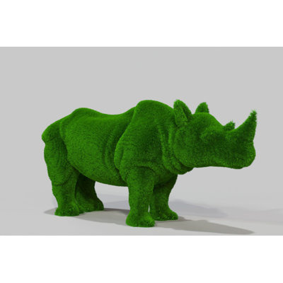 Outdoor Animal Rhino Topiary Green Figures