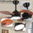 33-Inch Ceiling Fan With Light, 5 Solid Wood Blades, DC Motor, APP & Remote Control, Dimmable Full-Spectrum LED, Reversible Airflow, For 15X15 Ft Living Room Bedroom, Works On Sloped Ceilings (Less Than15°)
