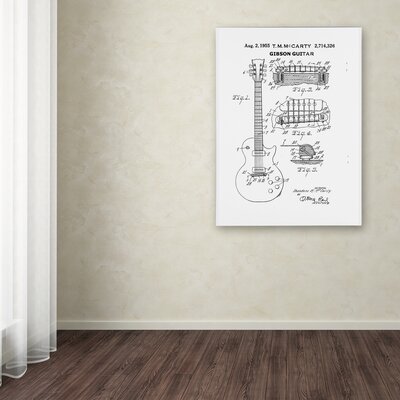 1955 Mccarty Gibson Guitar Patent' Graphic Art on Wrapped Canvas -  Trademark Fine Art, CDO0069-C1419GG