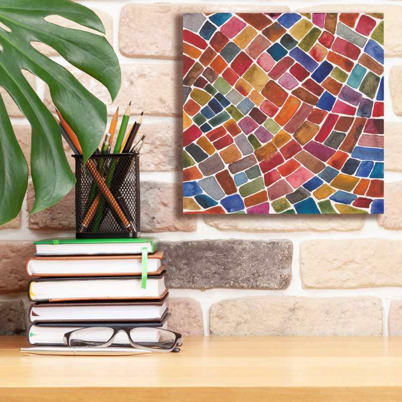  «Winding Path 2» par Cheryl Warrick, art mural sur toile, 12 po x 12 po