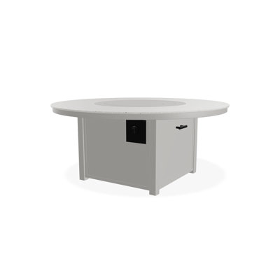 54" Round Origins Fire Table with Fire Glass and Center Burner Lid with Propane Shelf