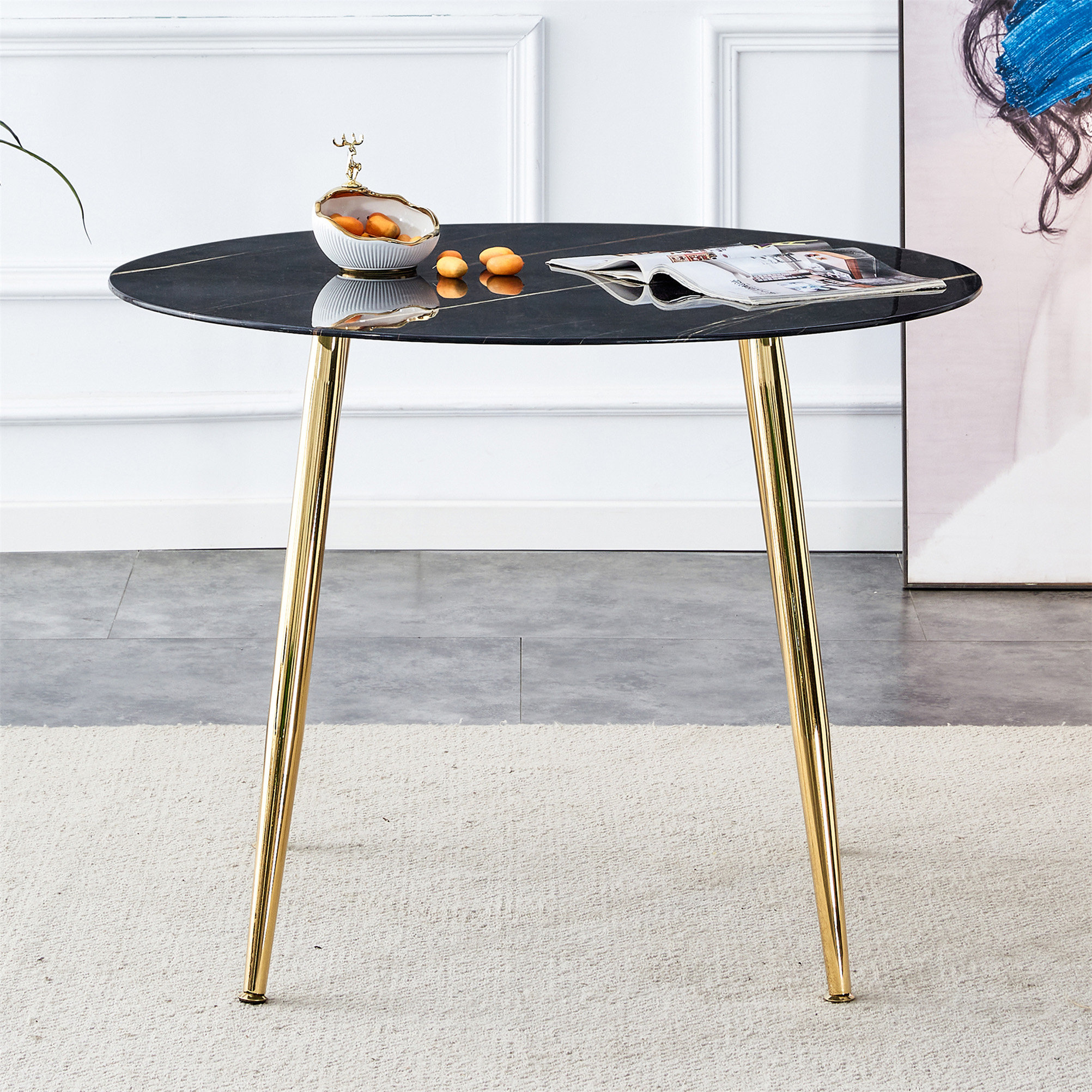 Mercer41 Wynny Round Glass Top Metal Base Dining Table Wayfair Canada   Wynny Round Glass Top Metal Base Dining Table 