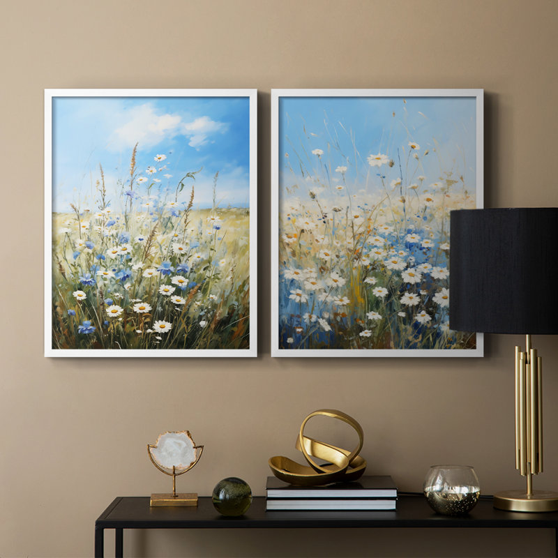 FLORAL Series VII - reproduction encadrée de qualité supérieure - prête à être accrochée - aucun clou requis - aucun clou requis