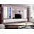 Vinyard 126" Modern Floating Wall Mounted Entertainment Center with 16-Color LED Lighting, High Gloss Finish-1680365976
