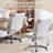 Modern Cross Legged Office Chair With Adjustable Armrest And Swivel Wheels-1641966354