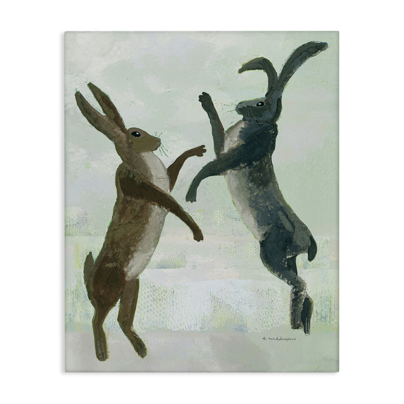 «Rustic Boxing Hares Canvas», conception par Kay Widdowson, H 20 po x l 16 po