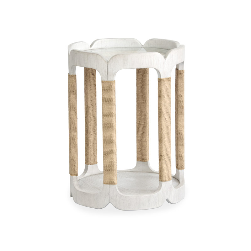 Table de tambour, Blanc/naturel