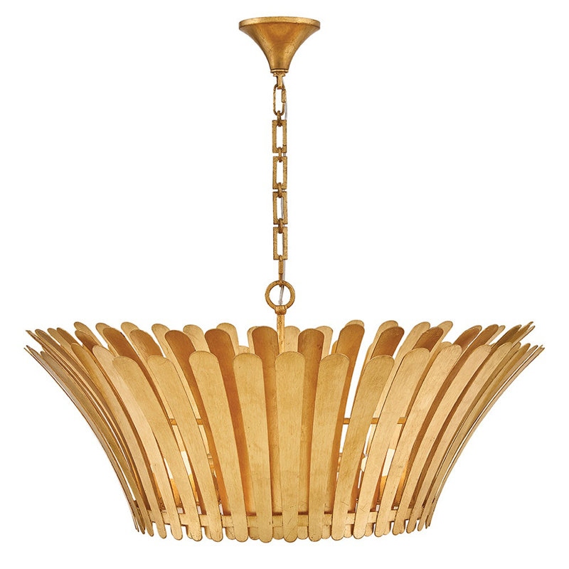 Reina 8 - Light Steel Chandelier, Distressed Brass