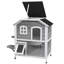 Maison d'extérieur pour chat avec abri pour chat pour chat sauvage, porte d'évacuation, toit ouvrable, plateformes de saut-132159474