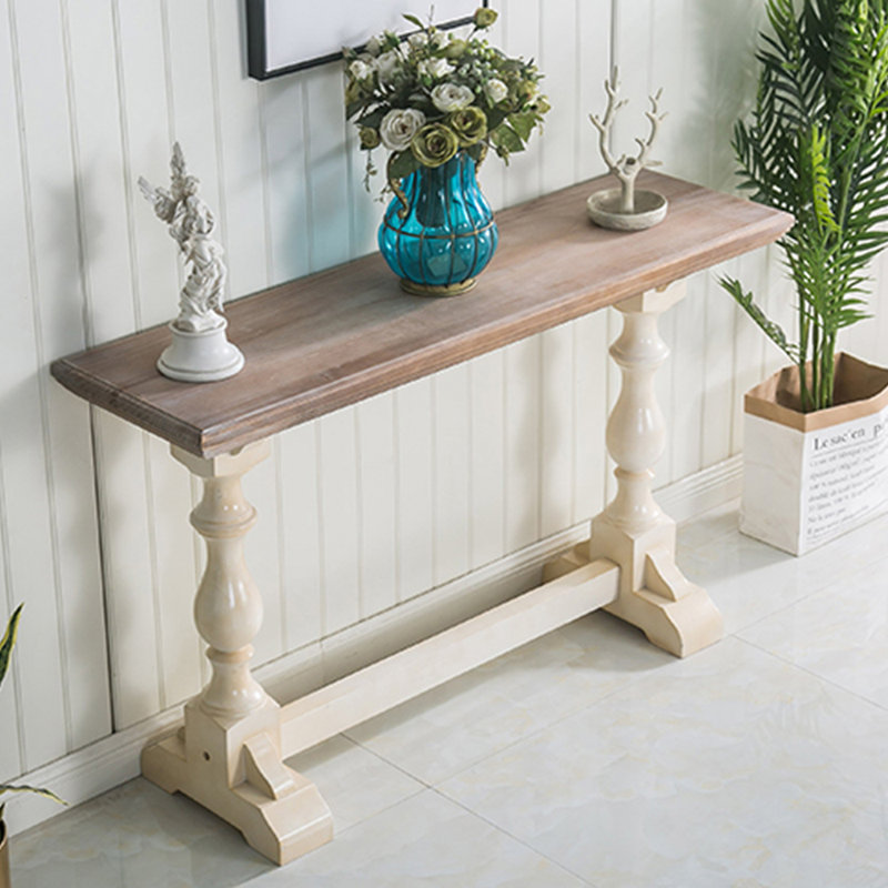 Console américaine de style champêtre moderne, Burlywood, H 33,5 po x l 70,9 po x P 15,7 po