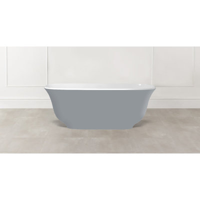 Amiata Painted 64-3/4" x 31-1/2" Freestanding Soaking Bathtub in Volcanic Limestone with Overflow Hole