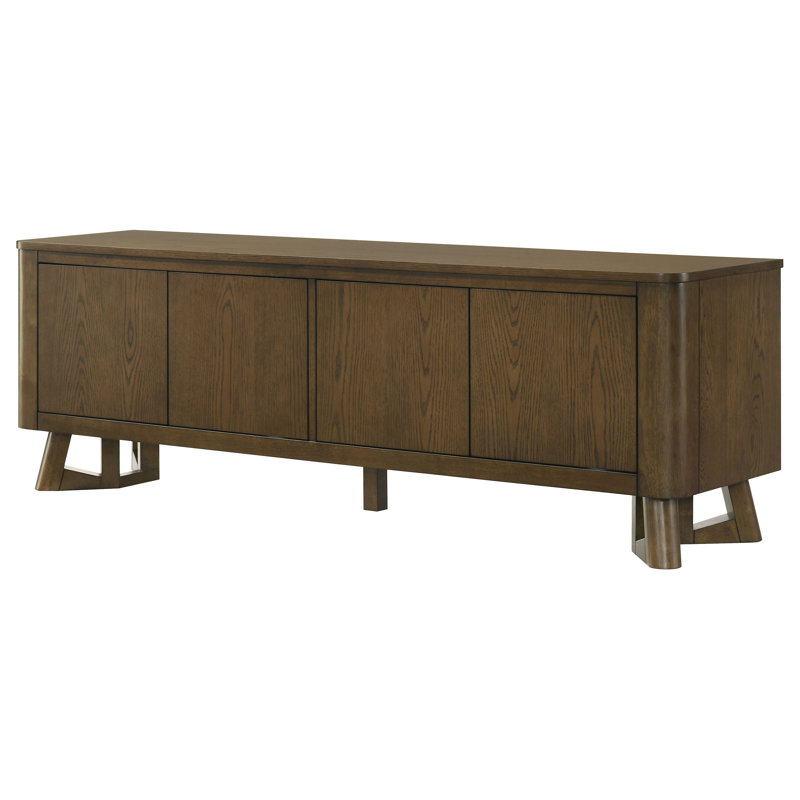 Trotter 71-Inch 4-Door Wood TV Stand Media Console Brown