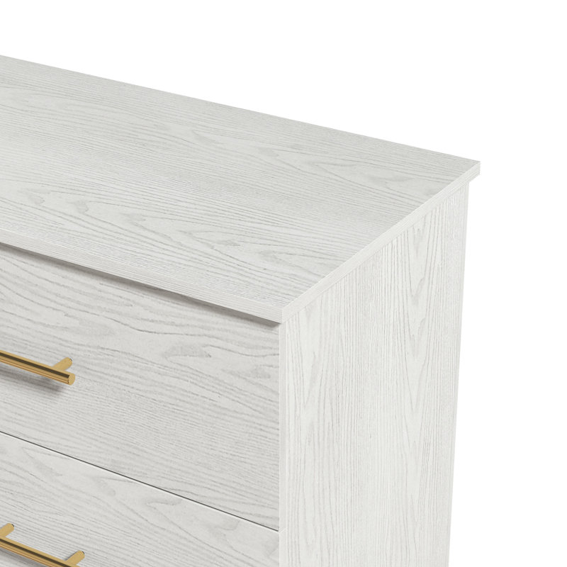 Commode 6 tiroirs Mouton, Chêne blanc antique