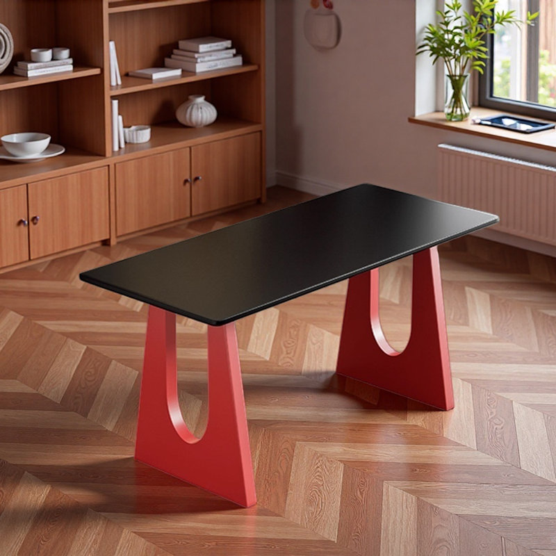 Bureau d'écriture rectangulaire unique et de couleur vive, H 29,52 po x l 55,11 po x P 27,55 po, Noir