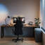 Bureau à 3 tiroirs brun noyer + bois massif noir + fer-1877595374-1877595360