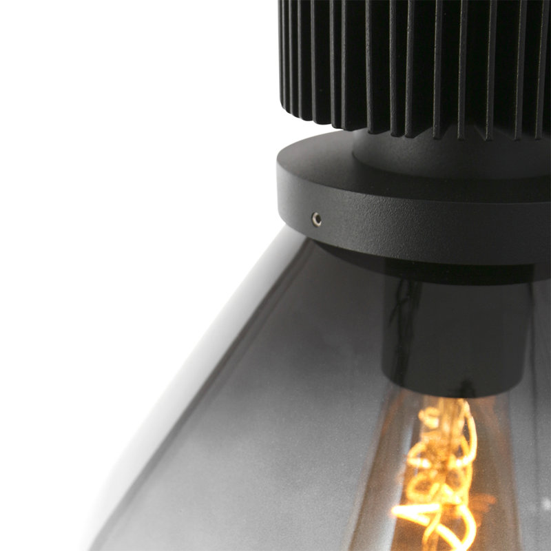 Moises 1 - Light Black Bulb Pendant, 160cm H x 23cm W x 23cm D