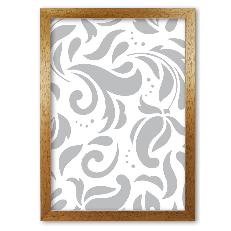 Floral Pattern - Painting, Honey Oak Frame, 42 cm H x 30 cm W x 5 cm D