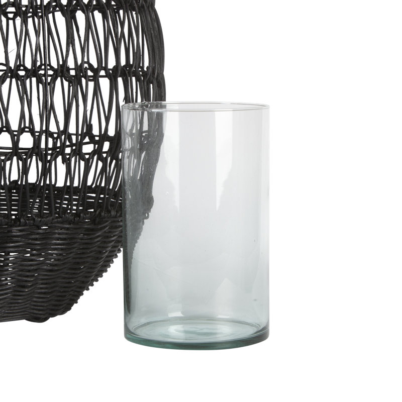 Lieb Rattan Tabletop Lantern, 27" H x 15" W x 15" D