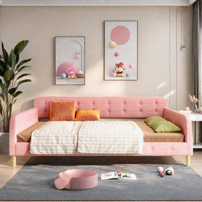 Upholstered Daybed With 4 Support Legs
