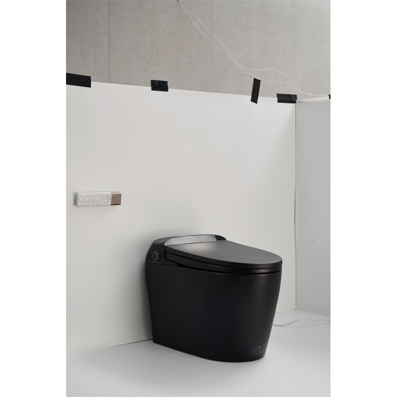 Toilette allongée à bidet au sol avec création GPF (siège inclus), Noir